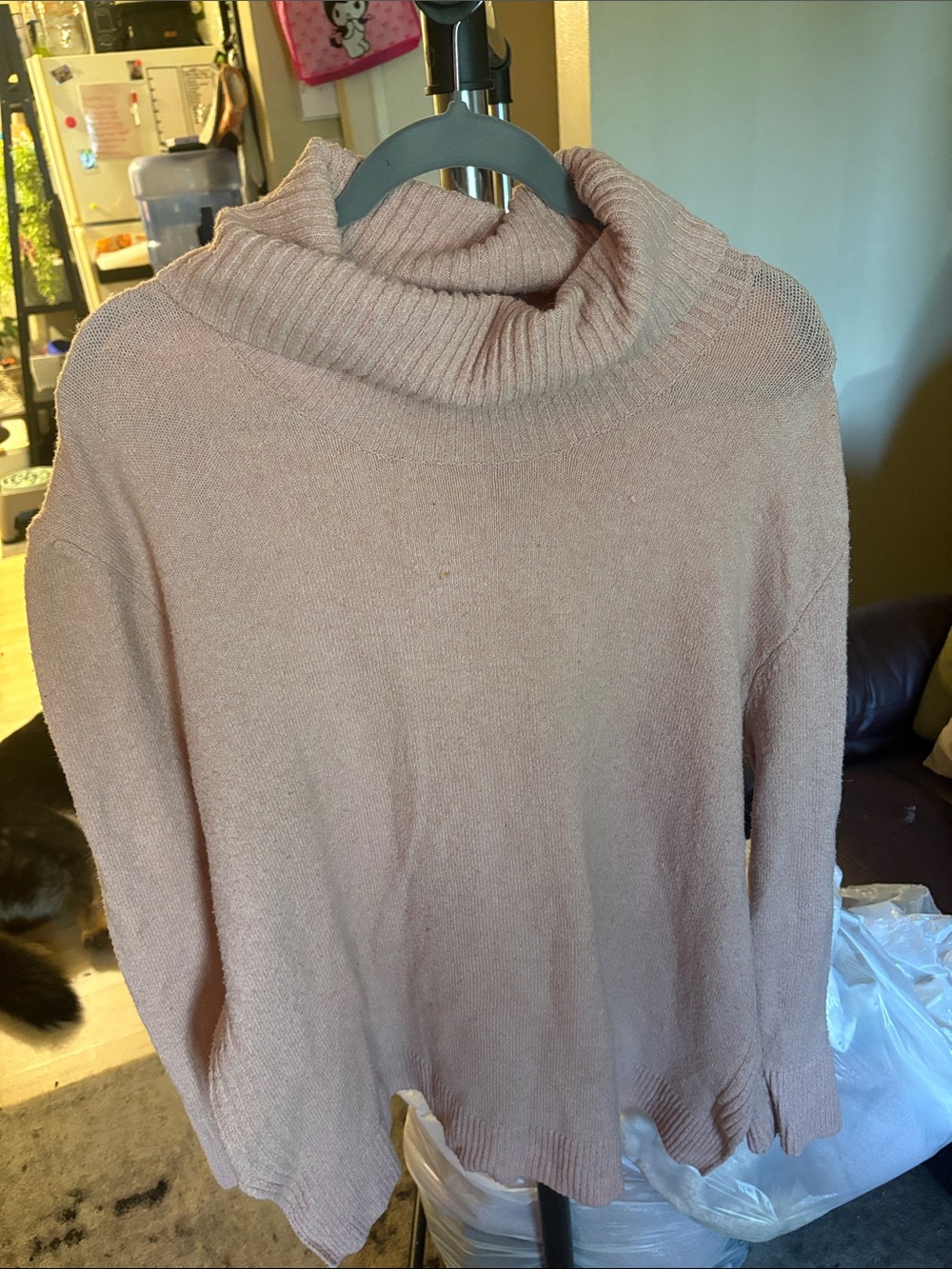 SO Dusty Pink Cowl Neck Sweater